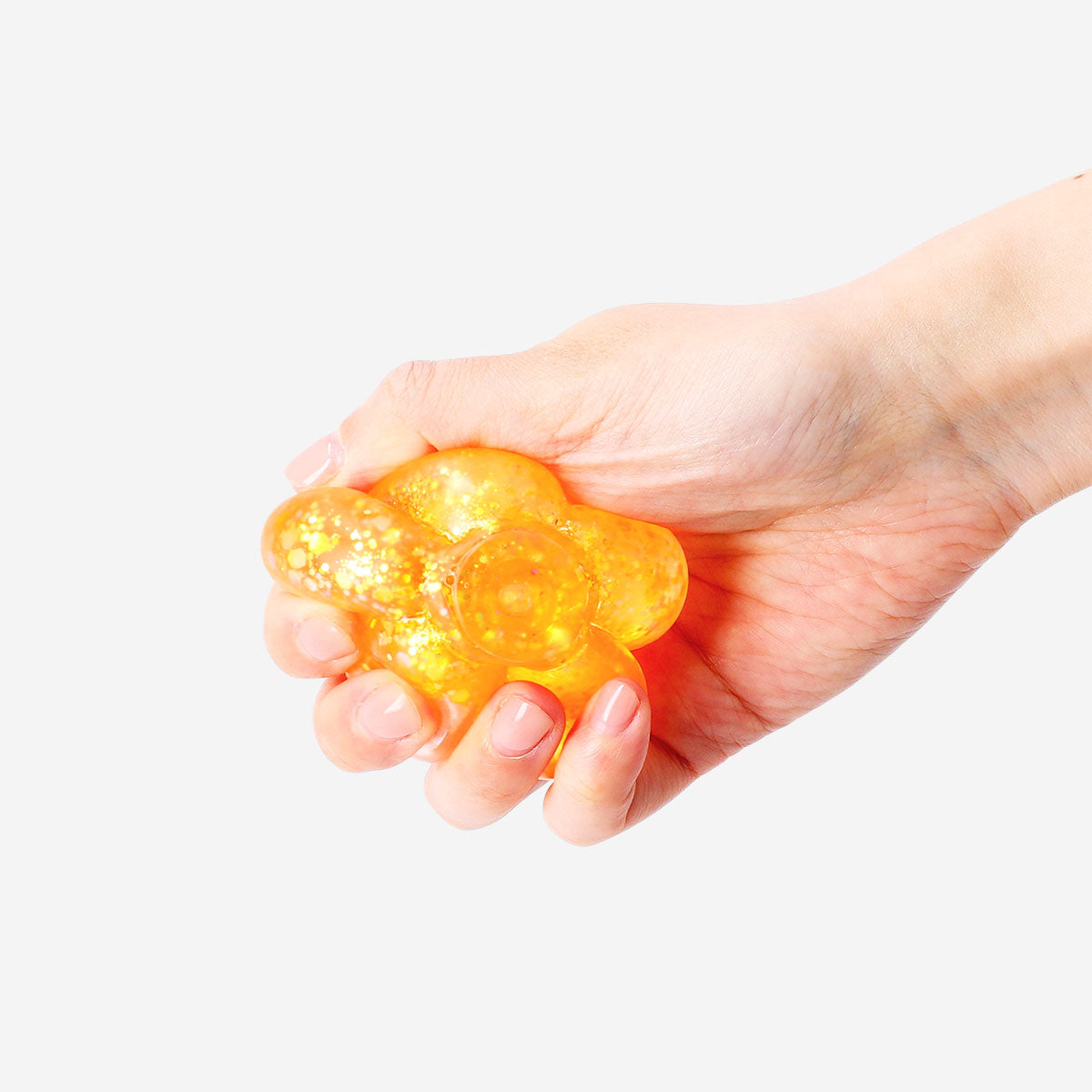 Fidget-blomst - Orange glitter