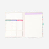 Flying Tiger Copenhagen floral clipboard folder with paper pads, ideal for office organization and note-taking.
