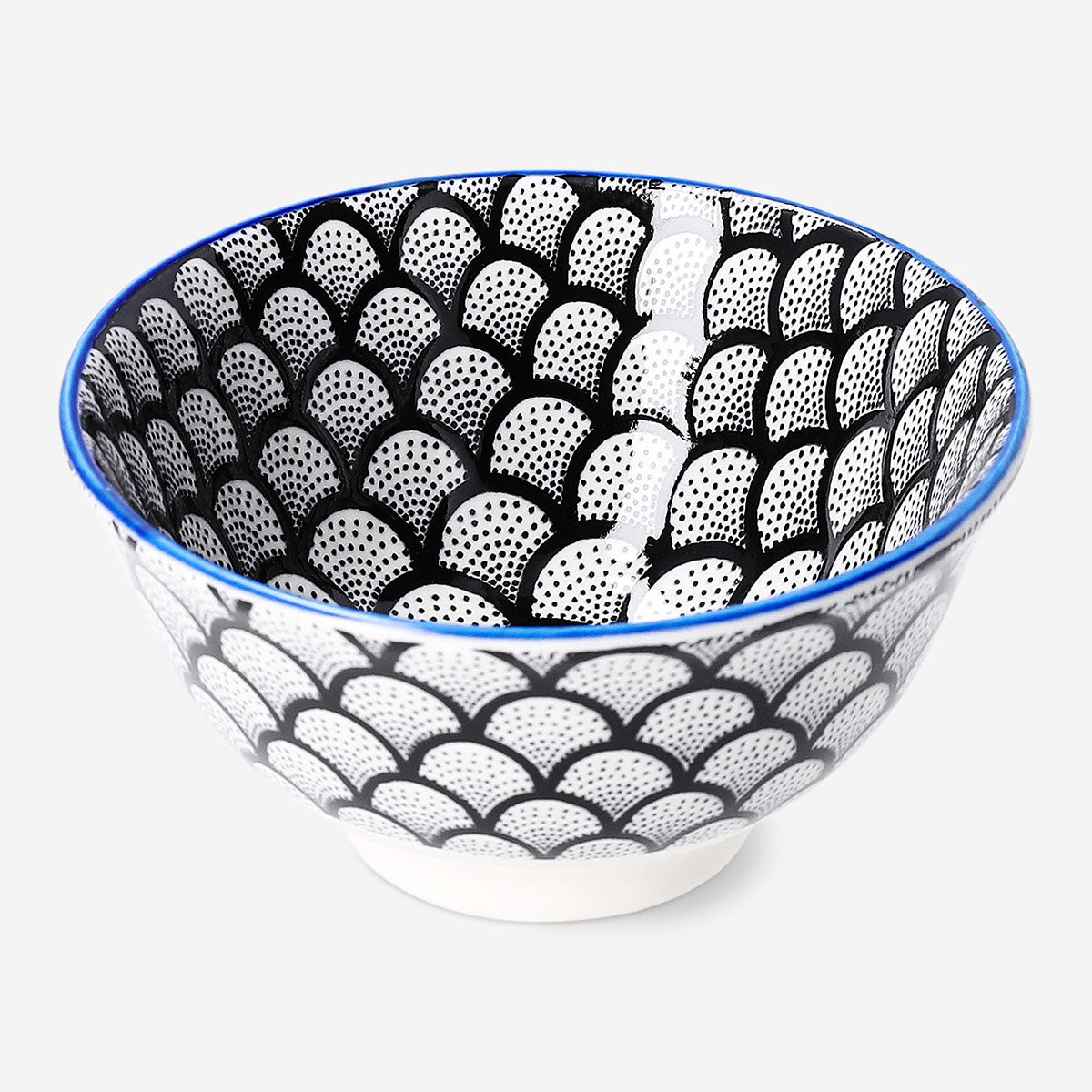 Small 9cm Flying Tiger Copenhagen kitchen bowl with a decorative scallop pattern, perfect for serving or display.