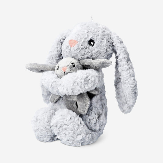 Plush toy - Grey bunny with baby