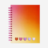 Gradient spiral notebook with pen