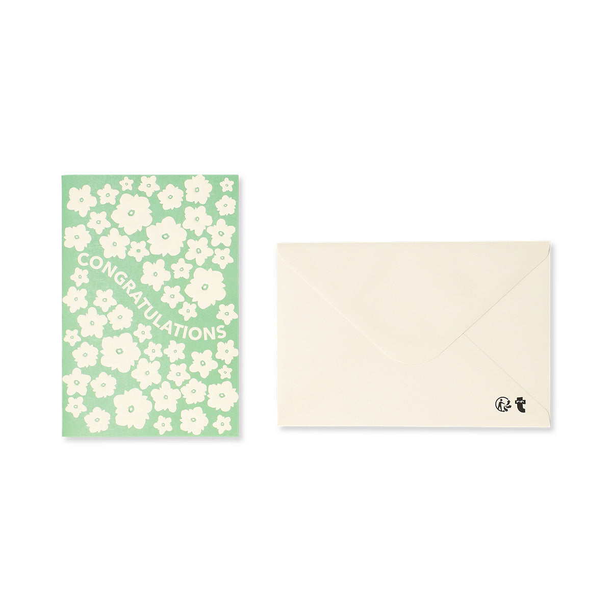 Flying Tiger Copenhagen floral congratulations greetings card featuring vibrant floral designs for office occasions.