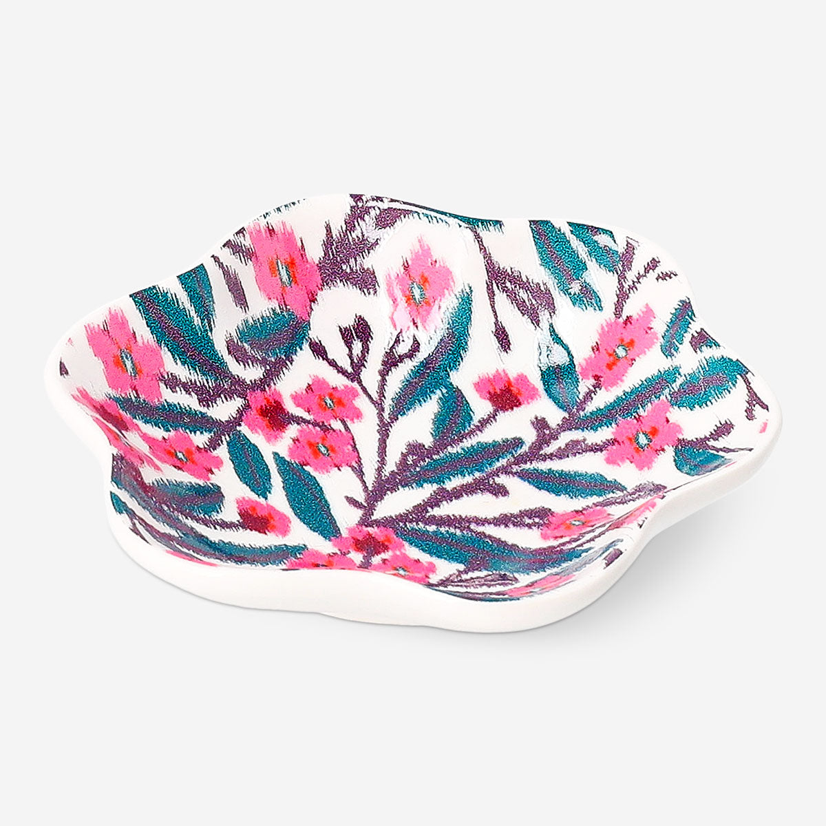 Small 11 cm flower dish by Flying Tiger Copenhagen, decorative ceramic homeware with colorful floral design.