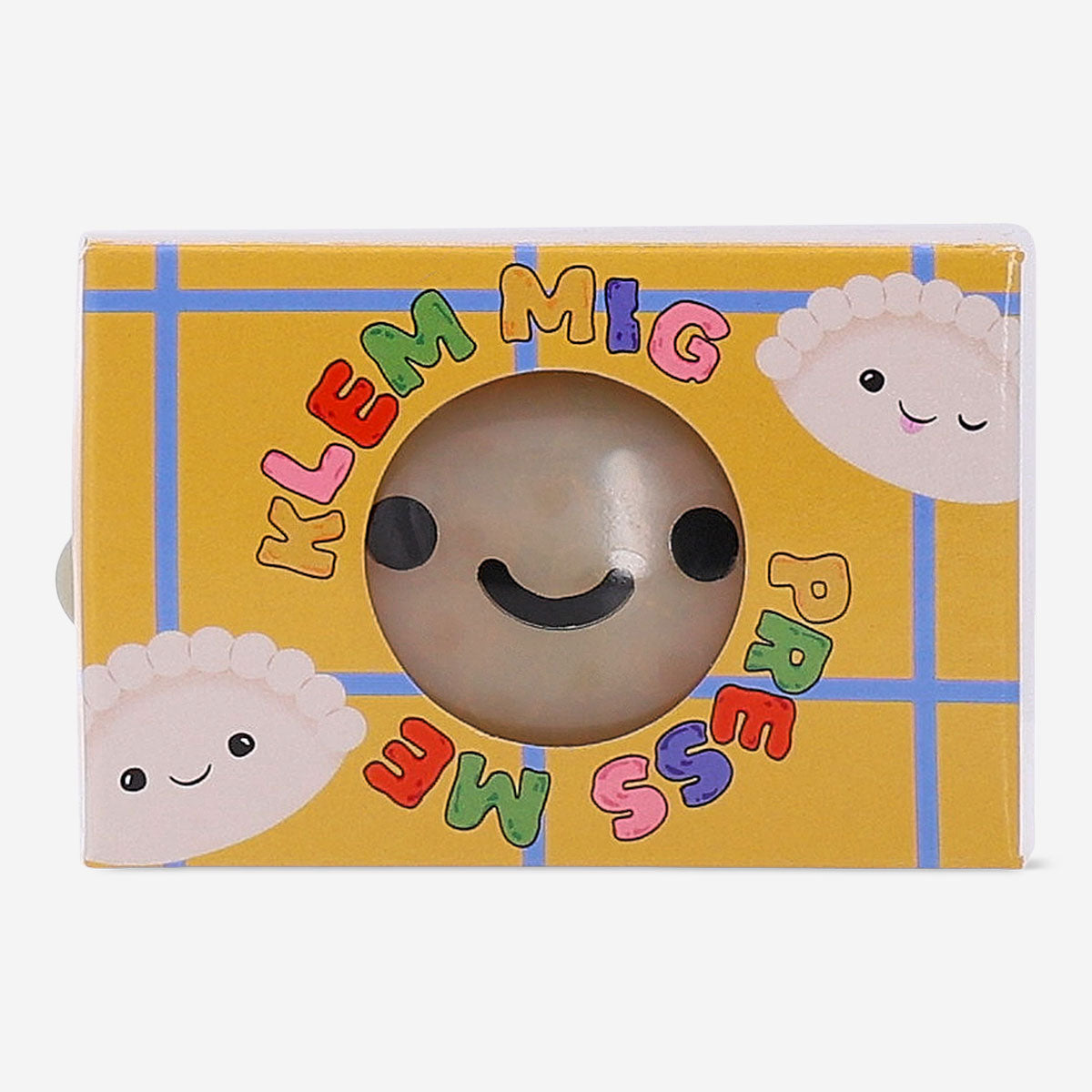 Flying Tiger Copenhagen Press Me Toy Dumpling gadget with soft, squeezable design and playful dumpling shape for stress relief and fun.