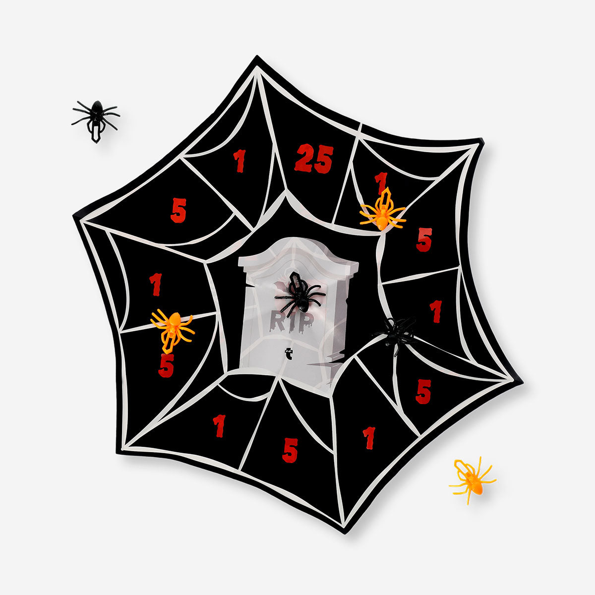 Flying Tiger Copenhagen Spider Dart Game with colorful game board, dartboard, and darts for fun indoor play.