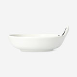 White ceramic cat-themed kitchen bowl, 10 cm diameter, by Flying Tiger Copenhagen, featuring a cute cat design on the surface.