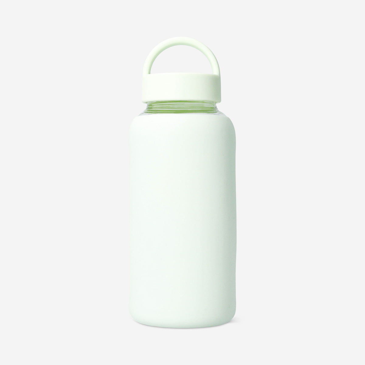 Green glass drinking bottle with silicone cover - 800 ml
