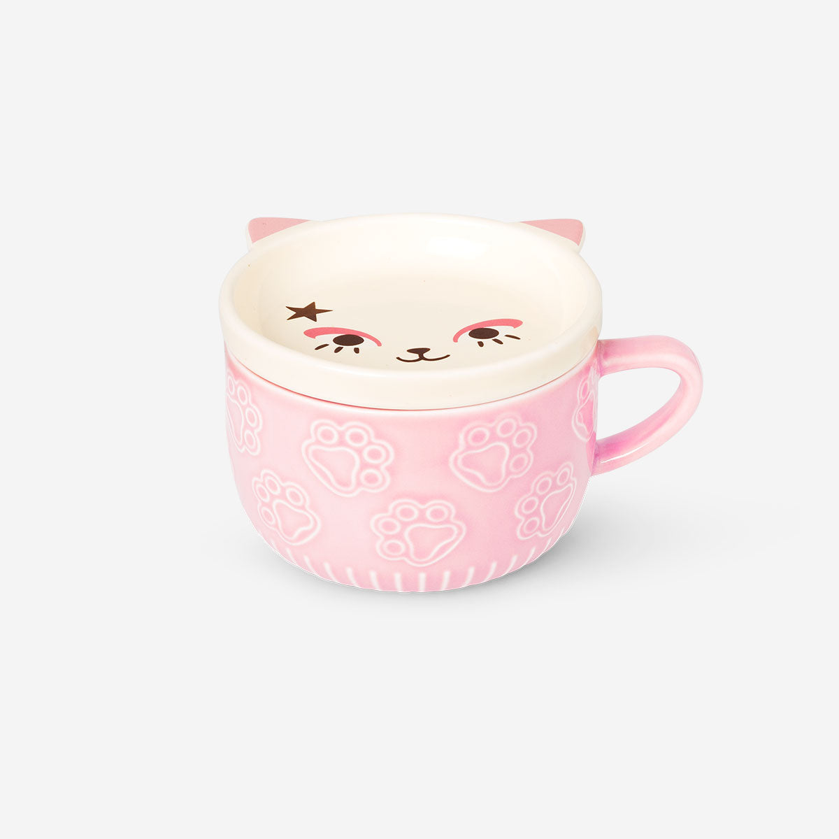 Becher mit Snackschale in Katzenform - 300 ml