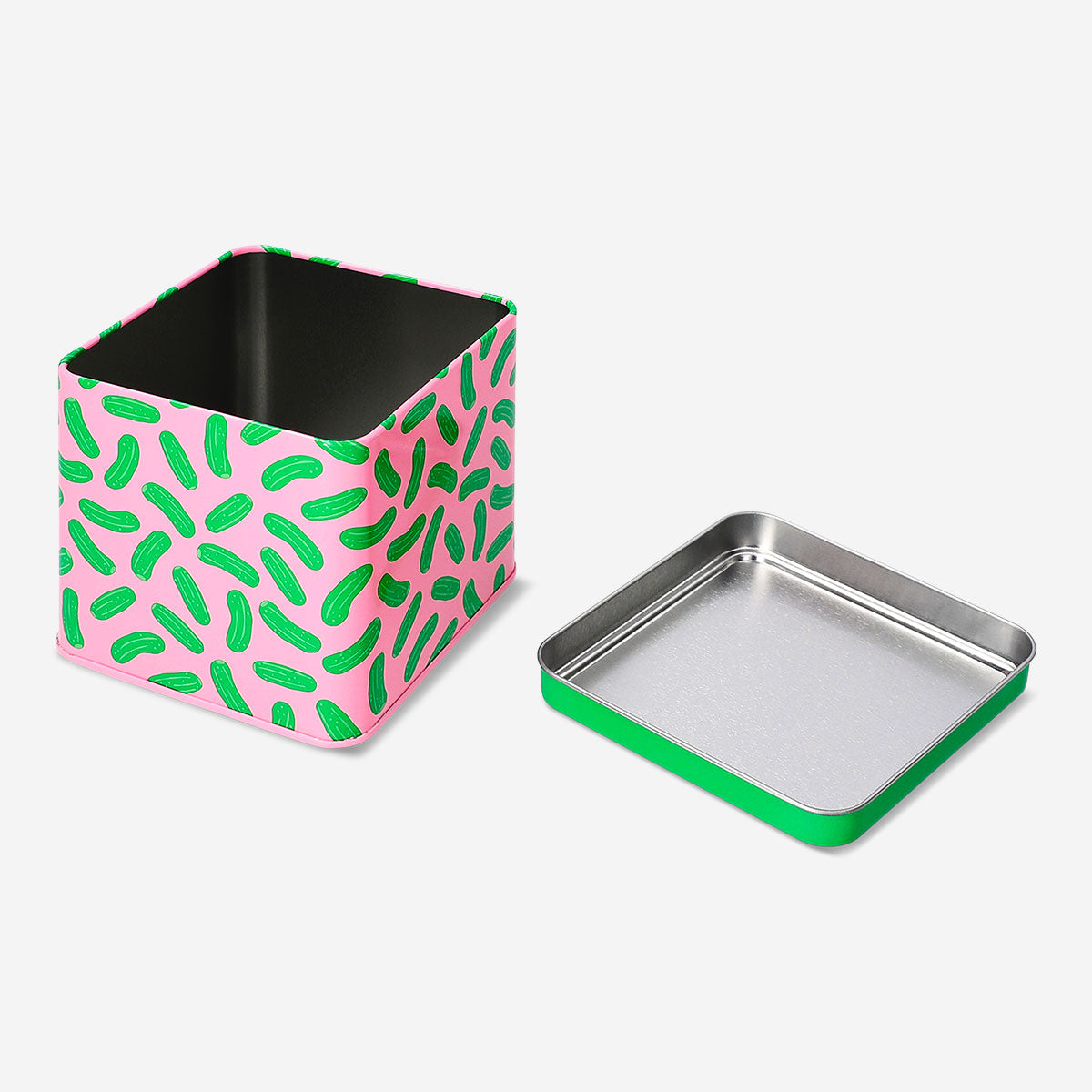 Boîte de rangement en métal à imprimé cornichons - 10 cm