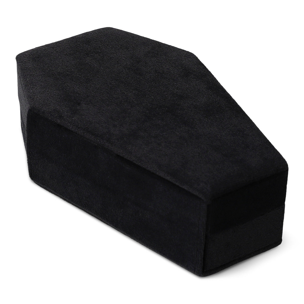 Black coffin-shaped jewellery storage container from Flying Tiger Copenhagen, designed for personal care and organization.