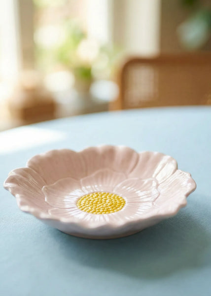 Pink Flower Bowl Large – Stylish Stoneware for Kitchen Tableware