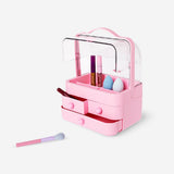 Pink Flying Tiger Copenhagen cosmetic organiser, 35x26 cm, with compartments for personal care items and makeup storage.