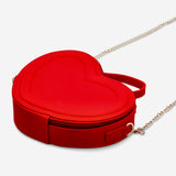 Red heart bag with gold chain