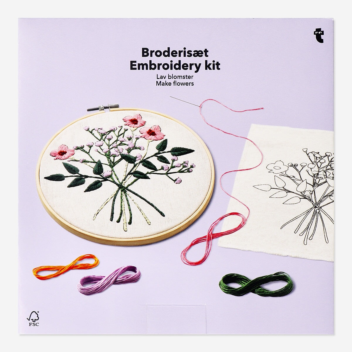 Embroidery Kit with Flower Designs Hobby Flying Tiger Copenhagen 