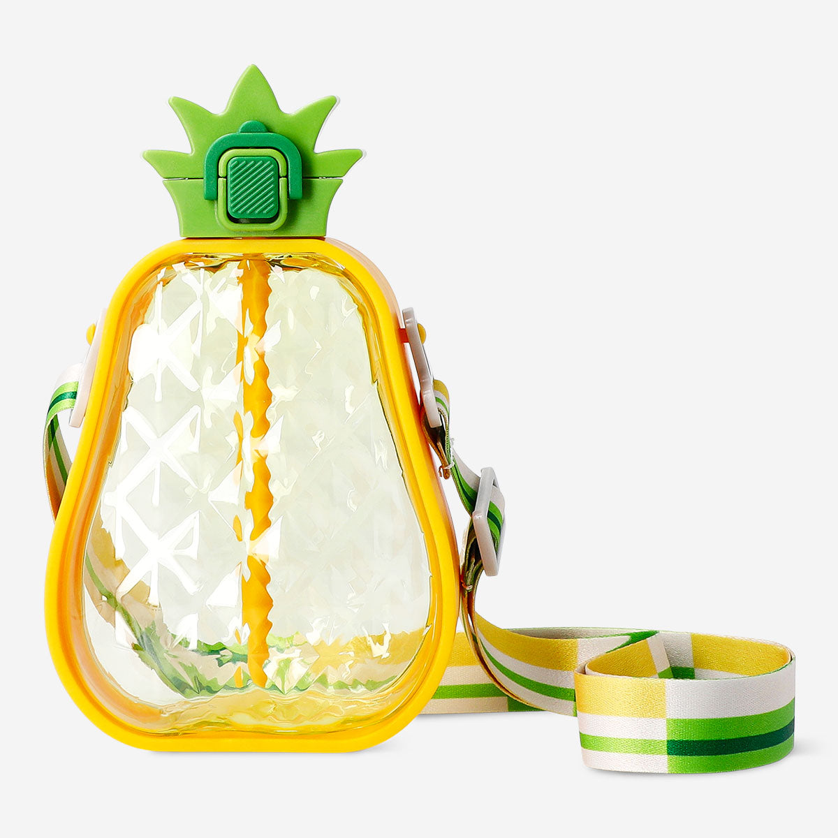 Flying Tiger Copenhagen pineapple-shaped drinking bottle with carry strap, kitchen accessory for refreshing beverages.
