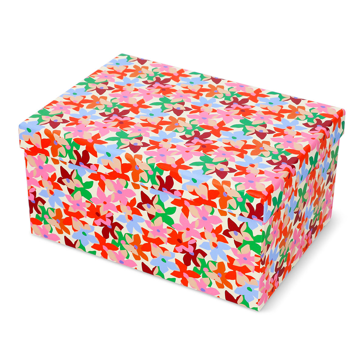 Home storage box with geometric print by Flying Tiger Copenhagen, measuring 17x24 cm, ideal for organizing small items.