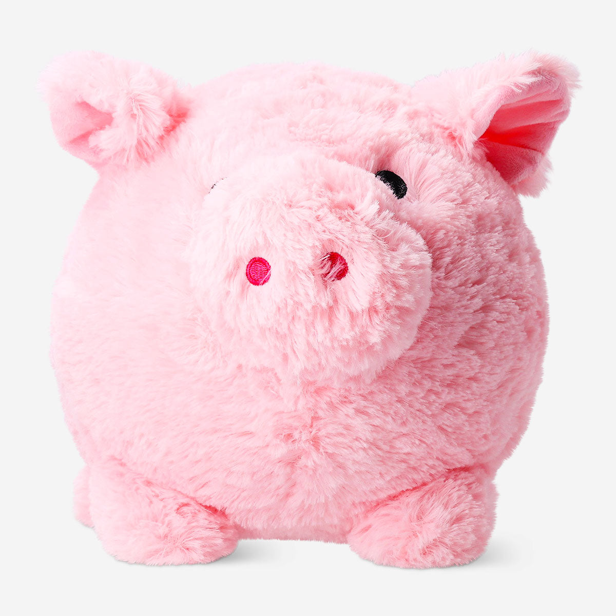 Pink plush piggy bank toy from Flying Tiger Copenhagen featuring a soft, cute pig design for saving coins.