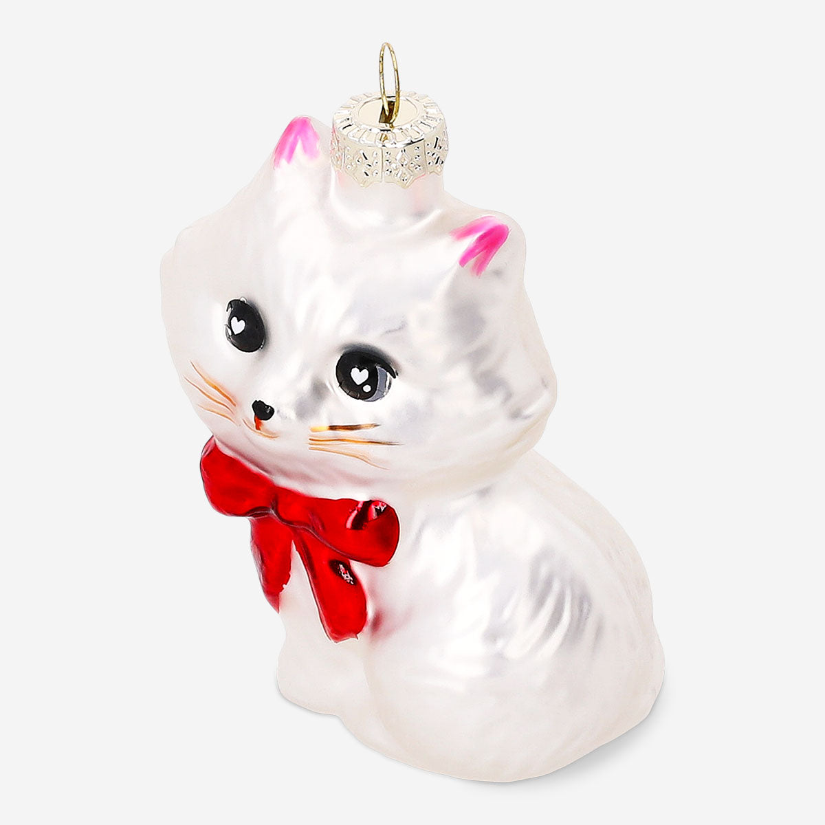 White ceramic cat figurine from Flying Tiger Copenhagen, decorative home accessory with a sleek, modern design.