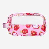 Flying Tiger Copenhagen cosmetic bag with vibrant dragon fruit print, perfect for personal care storage and travel.