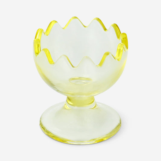 Mat geel glazen eierdopje