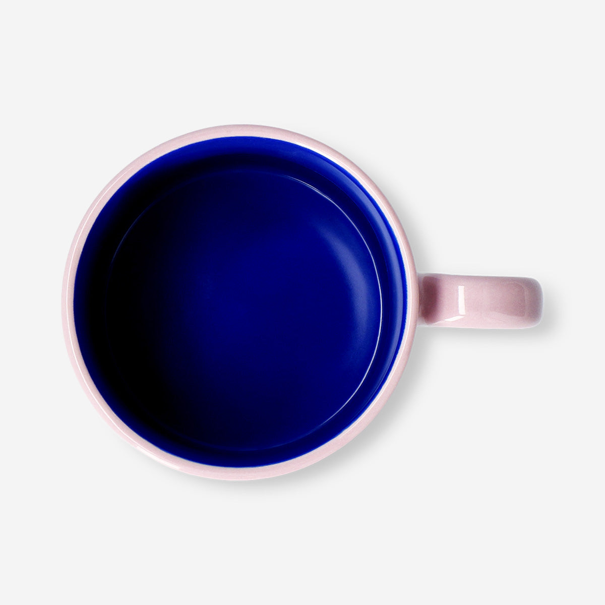 Pink ceramic mug with oval handle from Flying Tiger Copenhagen Designer Collection, 313 ml kitchen drinkware.