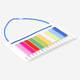 Flying Tiger Copenhagen office ruler with elastic band and page markers, featuring clear measurement markings.