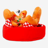 Flying Tiger Copenhagen plush toy basket filled with gingerbread cookie designs, soft and cuddly for children.