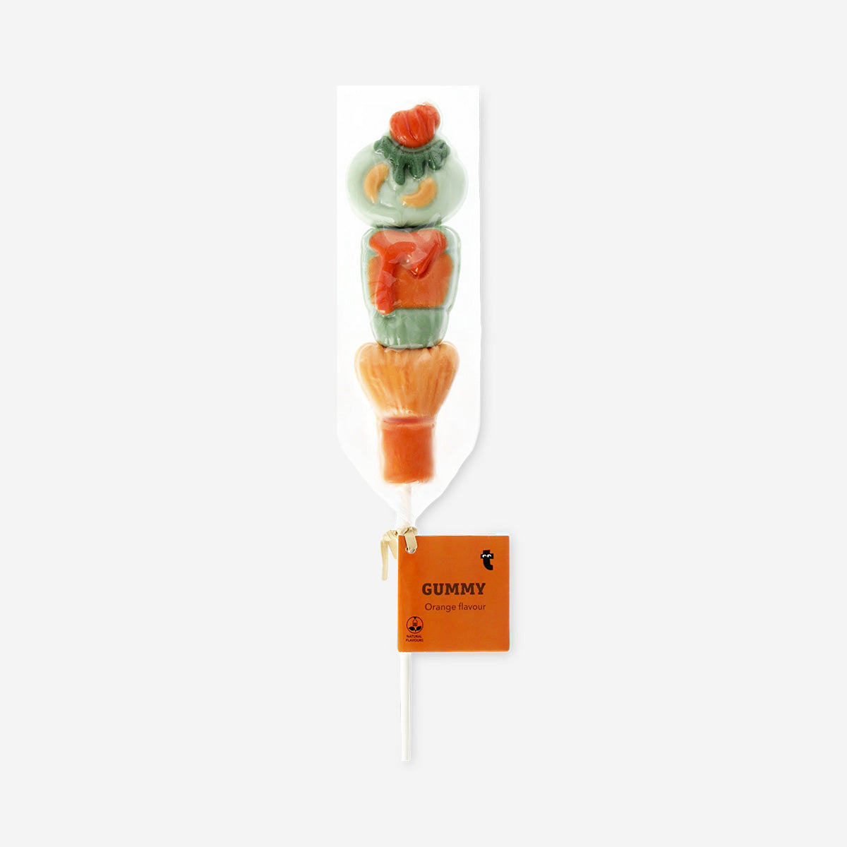 Colorful matcha-flavored gummy kebob from Flying Tiger Copenhagen, featuring vibrant gummy candies on a skewer.