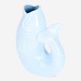 Lyseblå fiskevase - 21 cm