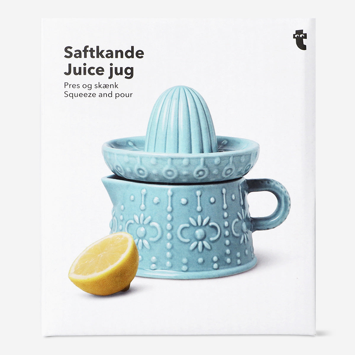 Caraffa spremiagrumi in ceramica blu - 350 ml