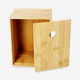 Caja de almacenamiento apilable con tapa de bambú - 20 cm