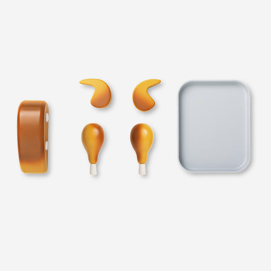 Wooden roast chicken play set