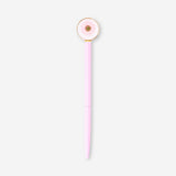 Black ink ballpoint pen with floral design from Flying Tiger Copenhagen, ideal for office writing.