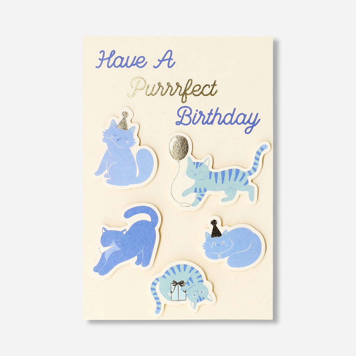 Office birthday card featuring playful birthday cats illustration by Flying Tiger Copenhagen, colorful and suitable for celebrations.