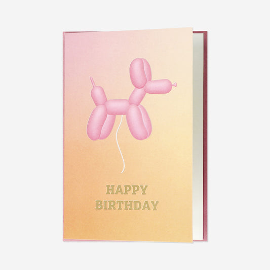 Birthday card with balloon dog