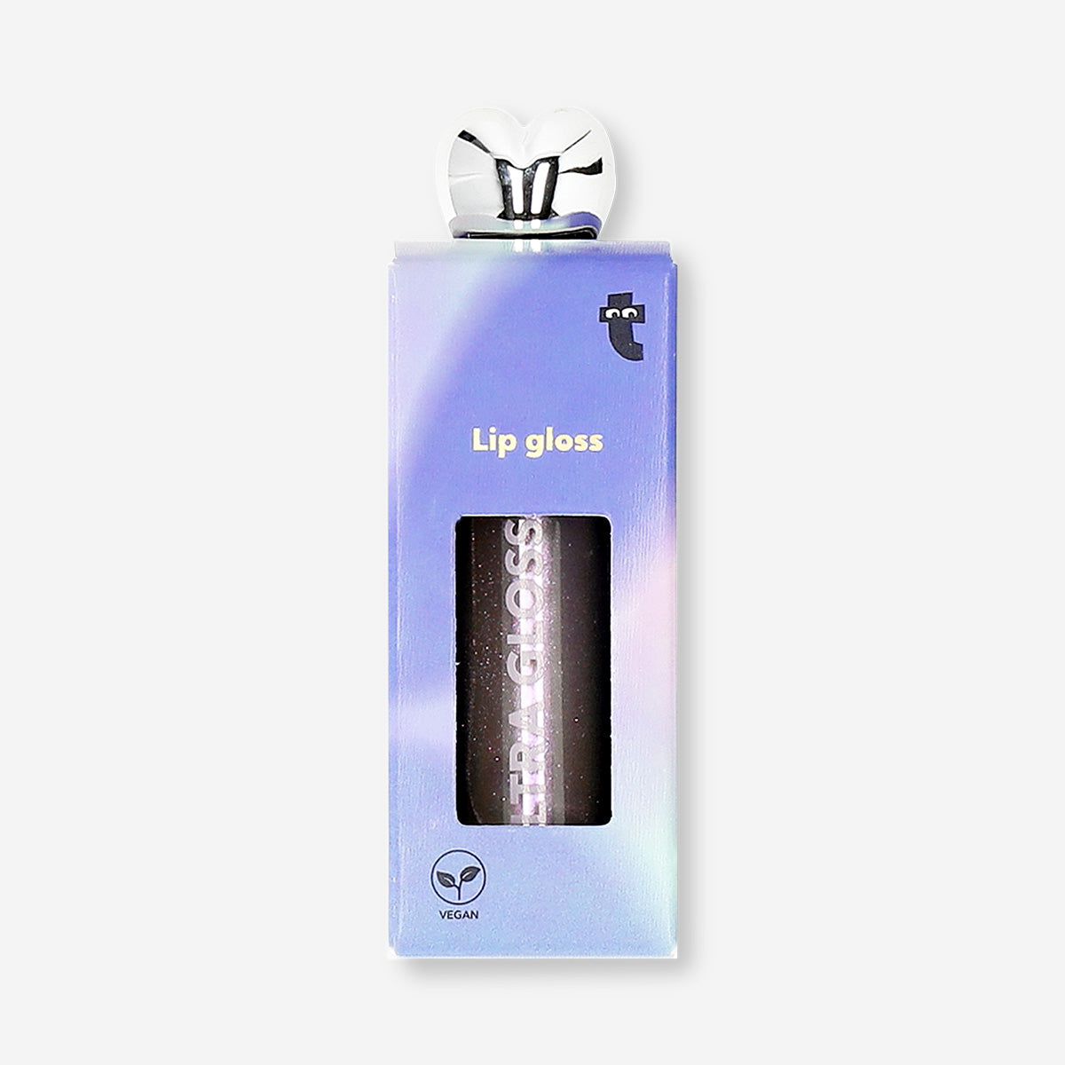 Flying Tiger Copenhagen ultra glossy lip gloss in opal white, showing its shiny, smooth applicator and shimmering white finish.