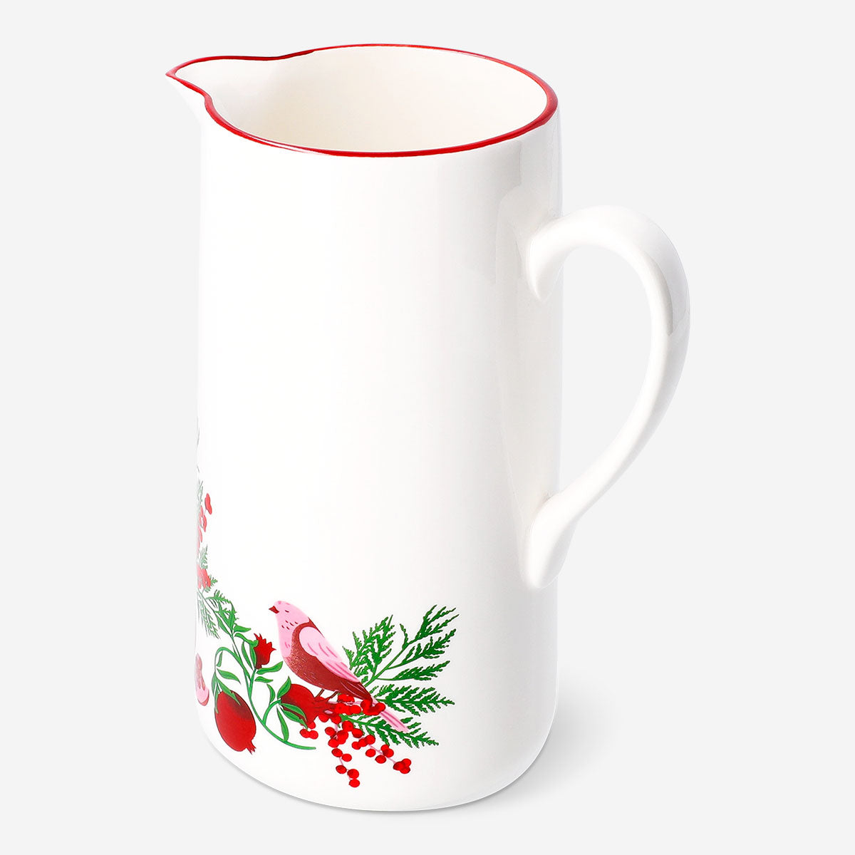 Flying Tiger Copenhagen 1.2L ceramic jug with festive Christmas print, perfect for holiday kitchen decor.