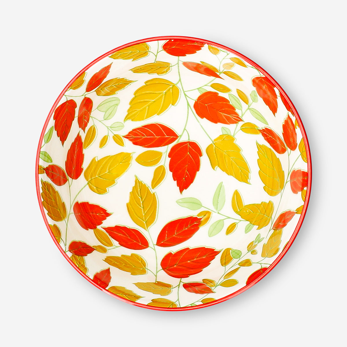 14 cm ceramic bowl with leaf print in natural tones, kitchenware from Flying Tiger Copenhagen.