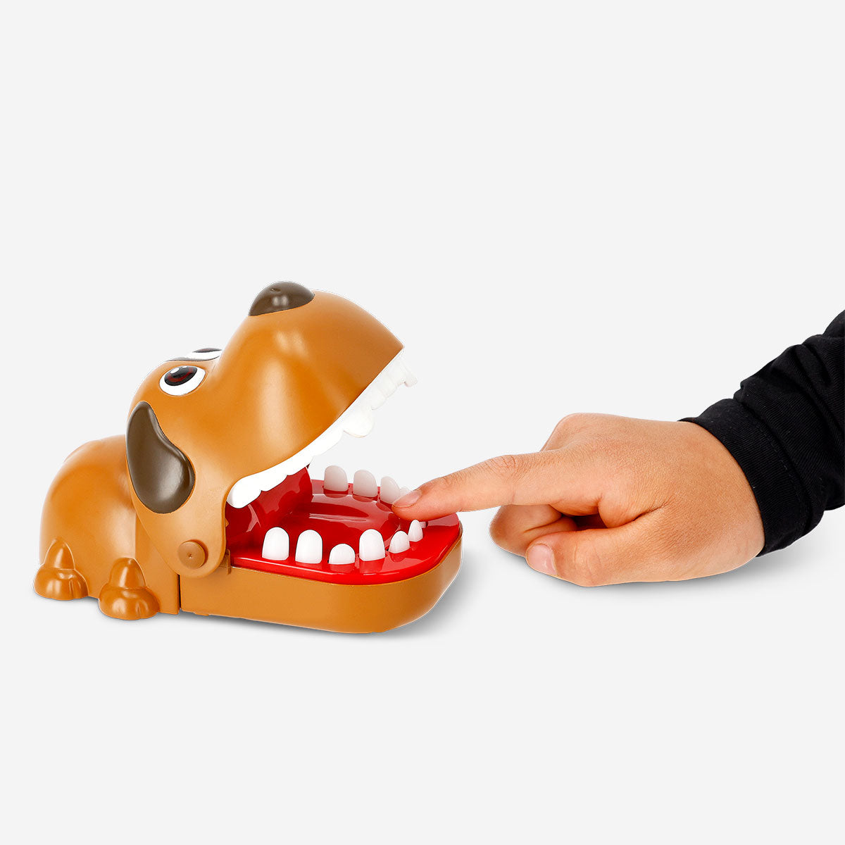 Flying Tiger Copenhagen dog teeth check game with colorful plastic tools and game cards for fun pet dental health activities.