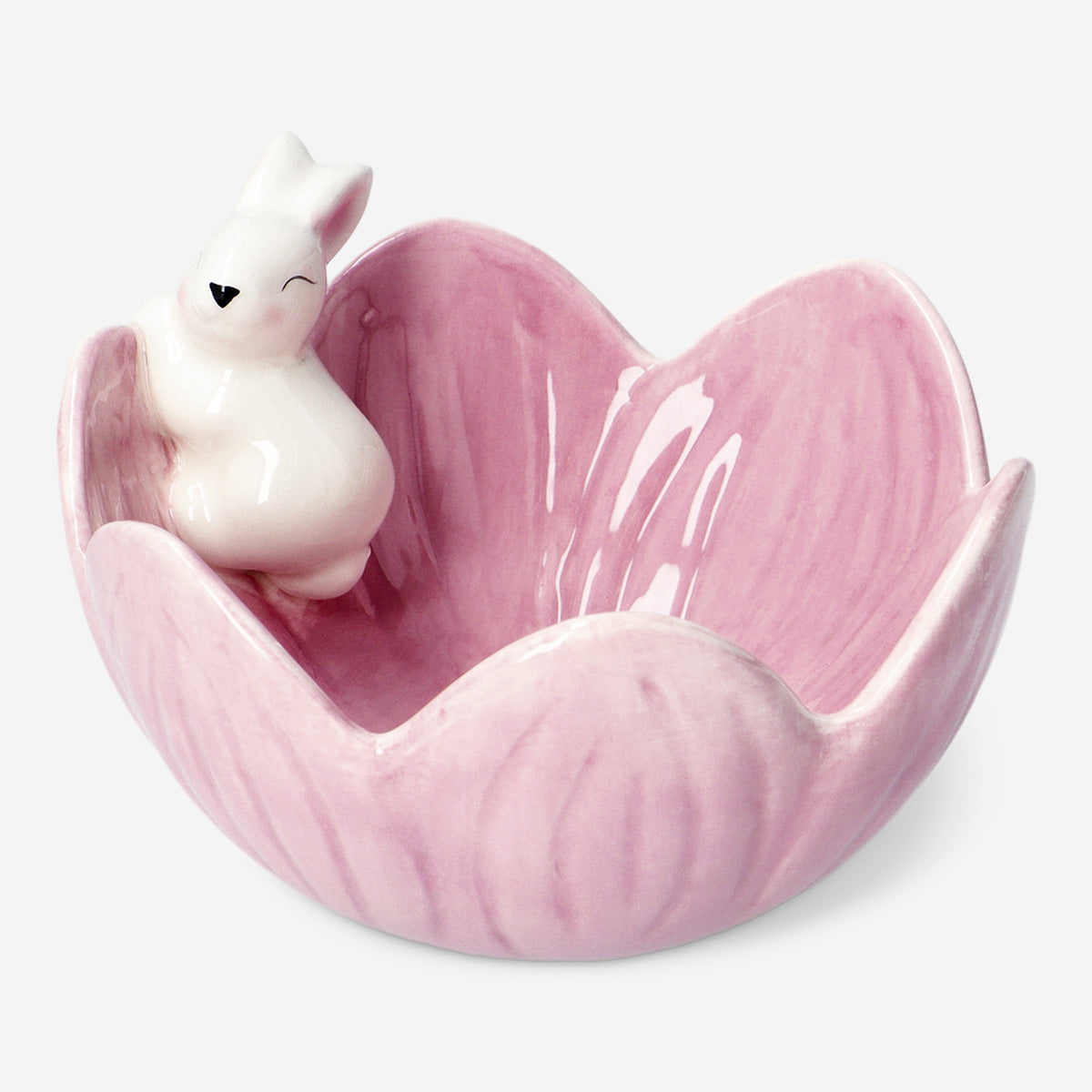 White bunny flower bowl, 12 cm, made of ceramic, perfect for kitchen decor, by Flying Tiger Copenhagen.