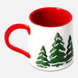 Flying Tiger Copenhagen Santa's house mug, 380 ml, ceramic kitchen mug with festive Santa house design on white background.