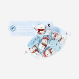 Chocolate snowmen with milk filling