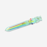 Multi-coloured ballpoint pen with gummy bear topper