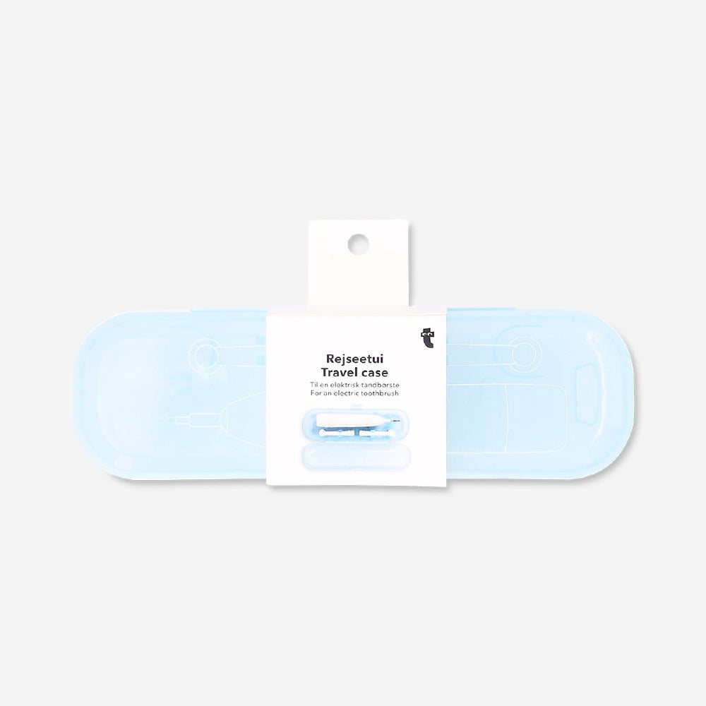 Blue Flying Tiger Copenhagen travel case for electric toothbrush, designed for leisure travel and storage.