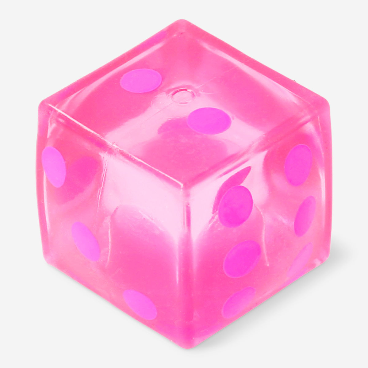 Pink Flying Tiger Copenhagen fidget dice gadget with multiple textured sides for stress relief and sensory play.