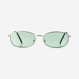 Metal sunglasses with green glass