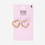 Gold hoop earrings - Big hearts