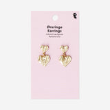 Gold earrings - Two hearts with shiny finish