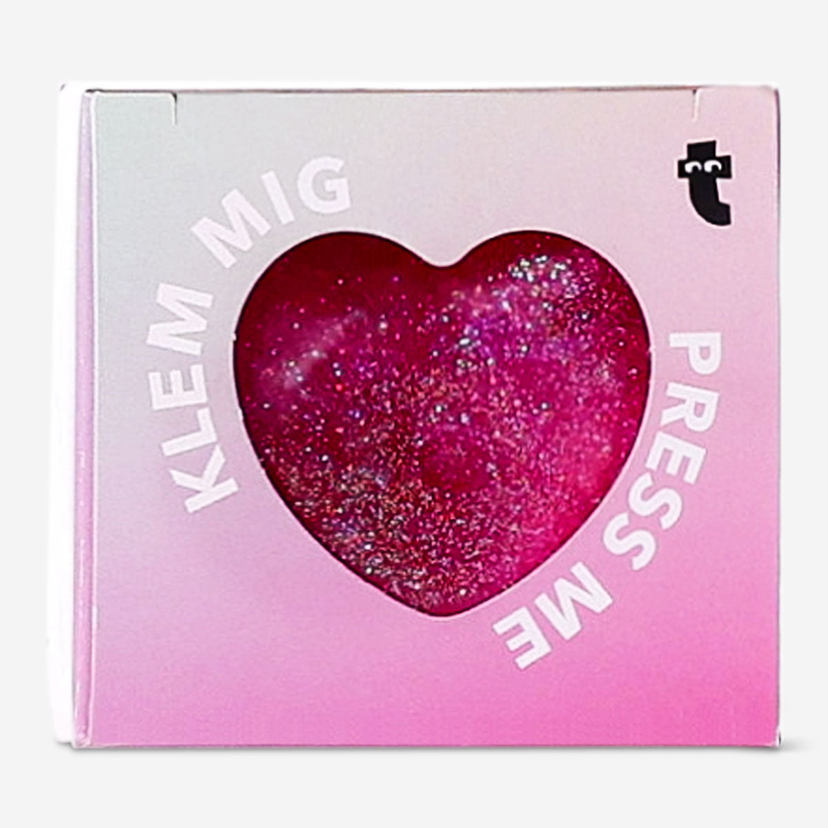 Pink Fidget Heart Press Me Toy, Flying Tiger Copenhagen gadget for stress relief and sensory fun.