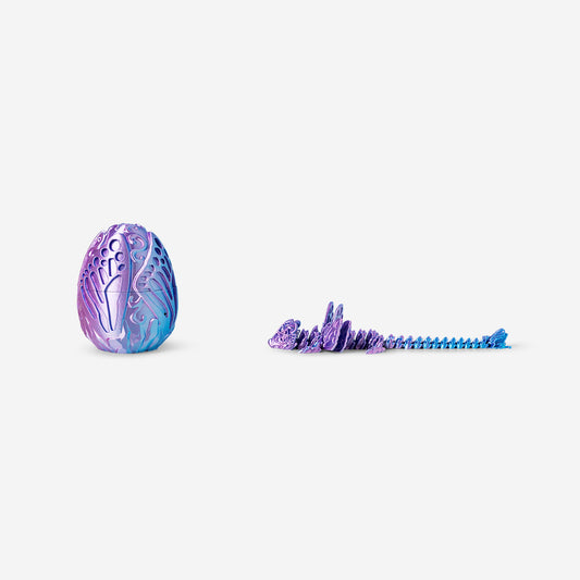 Blue 3D dragon in egg
